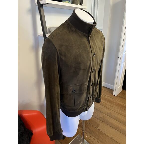 ICONIC Valstar Valstarino Suede Jacket - Olive Green - Size 56 - Picture 4 of 8